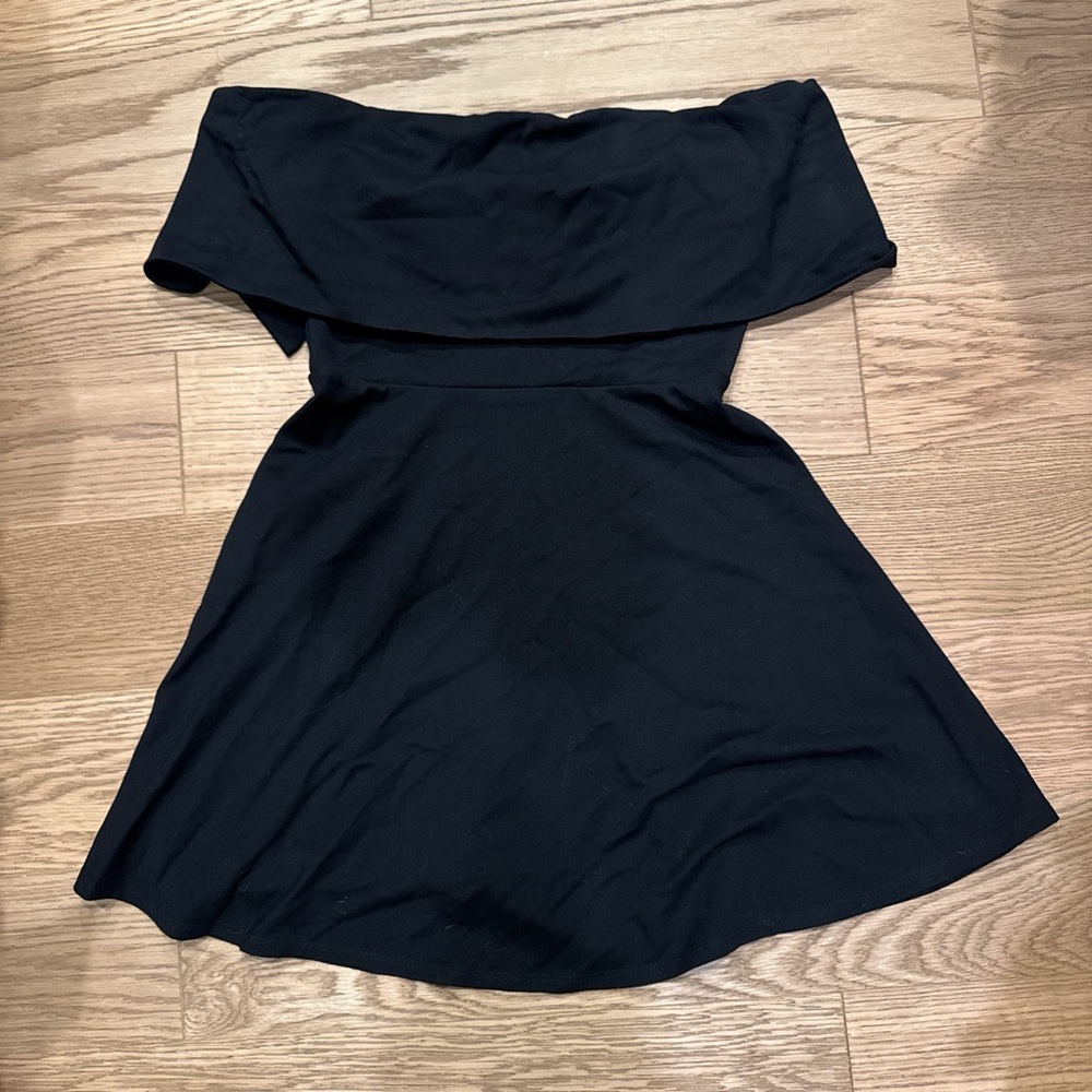 LPA- Little Black dress. Short and off the shoulder with back detail.